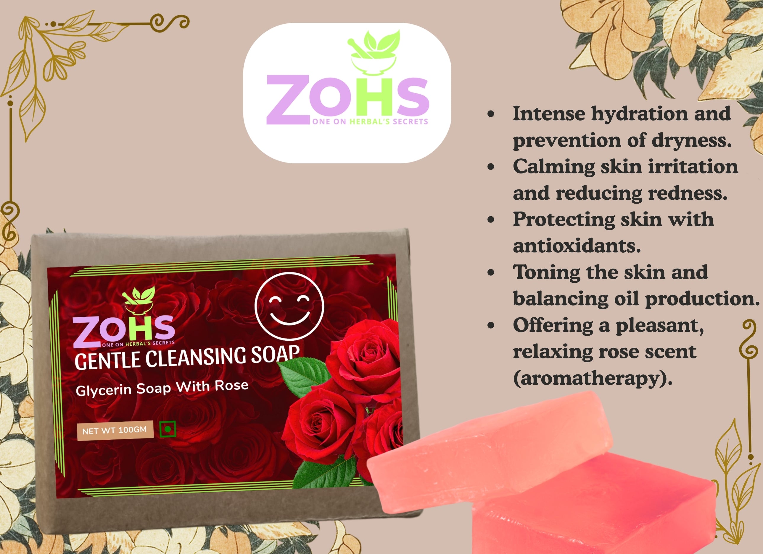 ROSE SOAP ( GENTLE CLEANING SOAP )