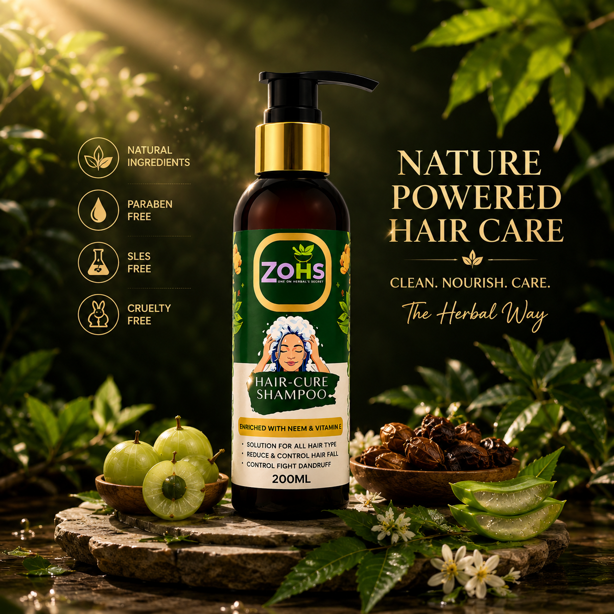 ZOHS HAIR CURE HERBAL SHAMPOO