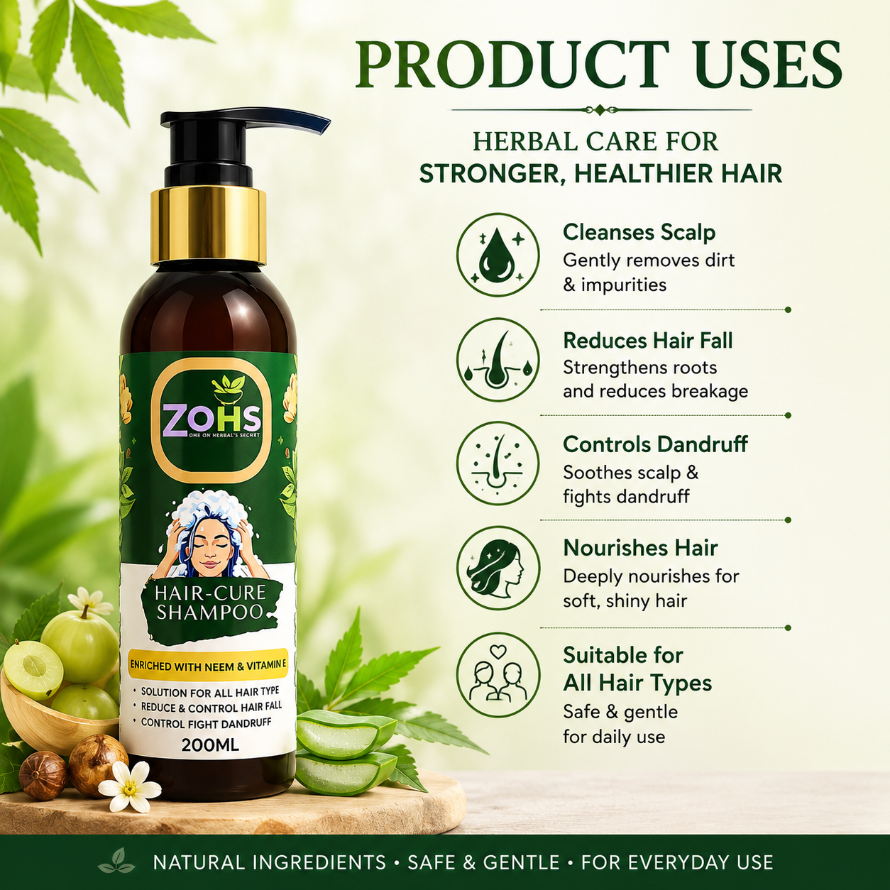 ZOHS HAIR CURE HERBAL SHAMPOO
