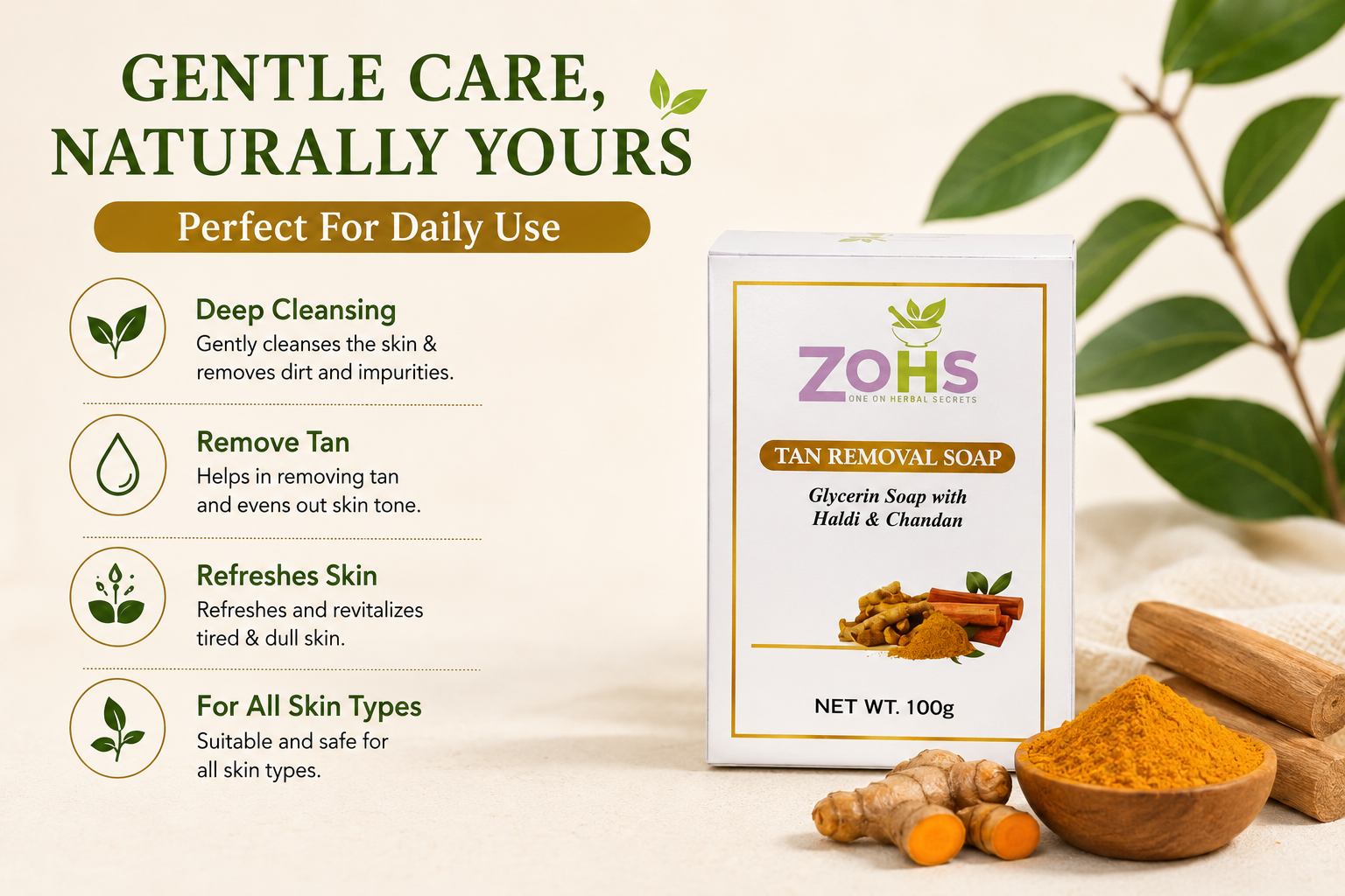HALDI & CHANDAN SOAP ( TAN REMOVAL SOAP )
