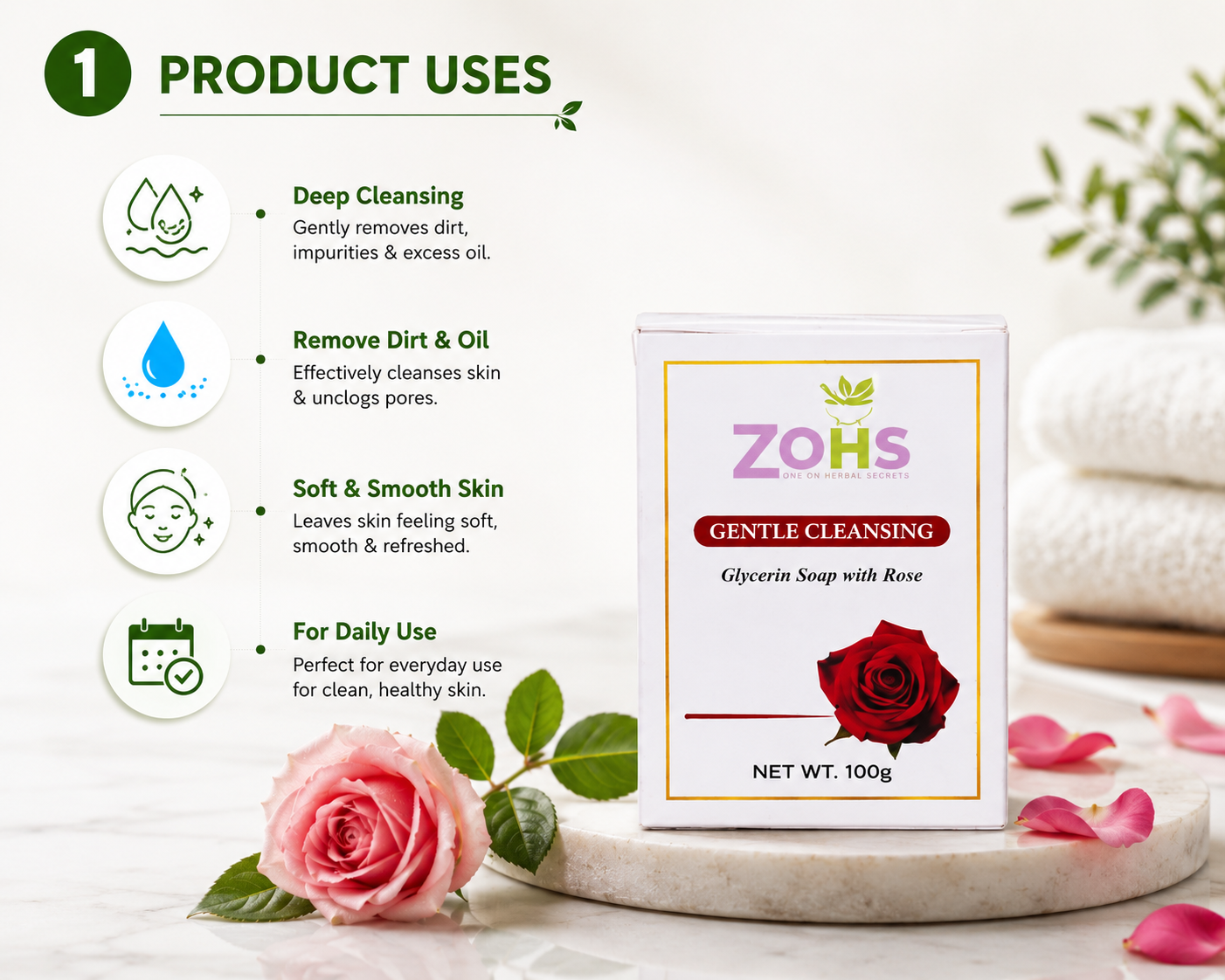 ROSE SOAP ( GENTLE CLEANING SOAP )