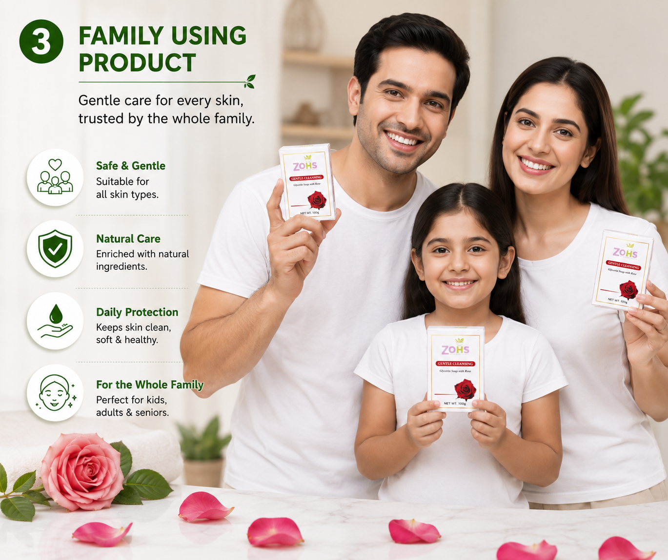 ROSE SOAP ( GENTLE CLEANING SOAP )