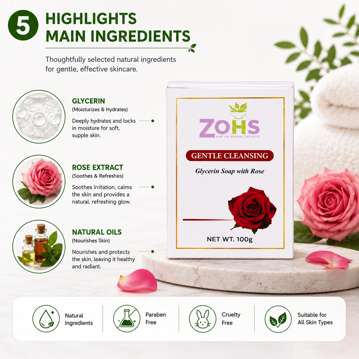 ROSE SOAP ( GENTLE CLEANING SOAP )