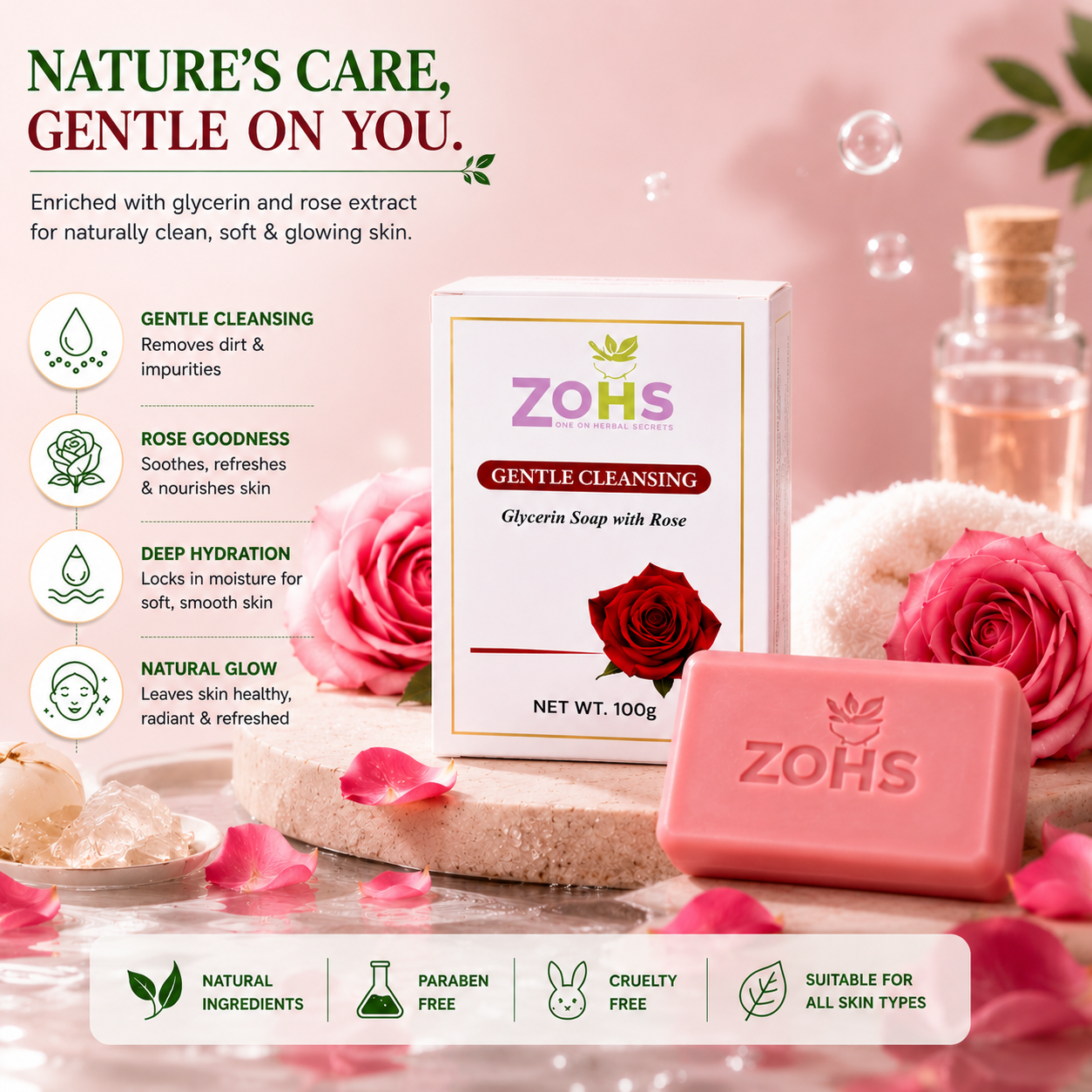 ROSE SOAP ( GENTLE CLEANING SOAP )